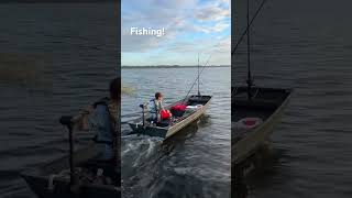 Fishing in my new Jon boat jonboat pennfishingreels fishing bassfishing happy [upl. by Esahc127]