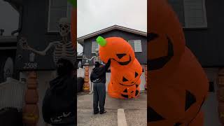 LOOK Colossal JackoLantern Stack 20ft tall from athomestore halloweendecorations yarddecor [upl. by Anais698]