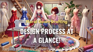 Bridal Ball Gown Drafting Tutorial  DIY Floral Gown Pattern Making [upl. by Burkitt]