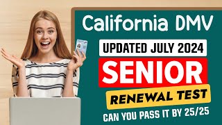 California DMV Senior Renewal Test 2024  California DMV Written Test 2024  DMV Practice Test 2024 [upl. by Minnnie]