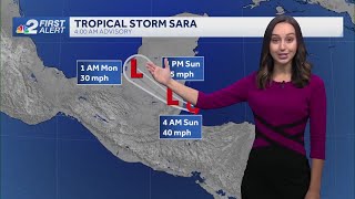 Tropical Storm Sara nearing landfall in Belize [upl. by Elisa]