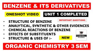 Unit 1 poc 2 Complete  Benzene and its derivatives  Pharmaceutical organic chemistry 3rd semester [upl. by Oriel]