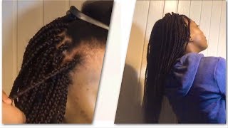 Small box braids on transitioning 4c hairhow to [upl. by Eelirrem]