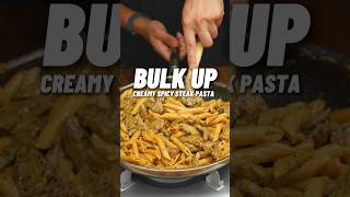 EASIEST Bulking Meal Prep Creamy Spicy Steak Pasta🔥🥩 OVER 1000 calories 61g Protein bulking [upl. by Aifoz342]