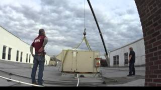 HVAC rooftop unit install part 2 CRANE DAY HVAC [upl. by Aicenra]