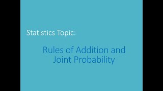 Rules of Addition and Joint Probability [upl. by Notak933]