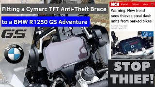 Fitting an Anti Theft Brace to the TFT of a BMW R1250GS Adventure [upl. by Auj]