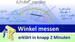 Winkel messen  erklärt in knapp 2 Minuten [upl. by Astto]