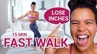 FAST Walking in 15 minutes  Fat Burning Walk at Home [upl. by Ennayoj]