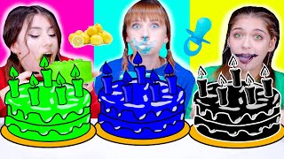 ASMR One Color Cake Challenge  Cake OR Food  Mukbang By LiLiBu [upl. by Conny]