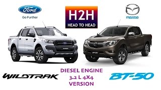 H2H 89 Mazda BT50 vs Ford WILDTRAK [upl. by Solohcin]