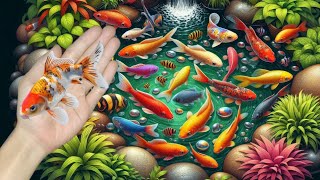 Catching fish colorful fish goldfish koi fish betta fish turtles crabs catfish [upl. by Nosral998]