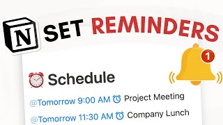 Remember EVERYTHING by setting Notion reminders  Easy amp Quick Tutorial [upl. by Rehpotsrihc]