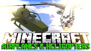 Minecraft AIRPLANE AND HELICOPTER MOD Showcase MCHeli Mod  JeromeASF [upl. by Anny255]