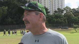 UH Football pops the pads for first time [upl. by Edlun7]