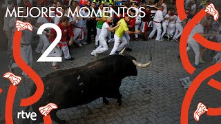 MEJORES MOMENTOS del segundo encierro de San Fermín 2022  Toros de Fuente Ymbro [upl. by Nitsyrk45]