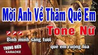 Karaoke Mời Anh Về Thăm Quê Em Tone Nữ Nhạc Sống  Trọng Hiếu [upl. by Petty552]