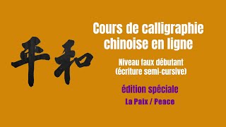 Démonstration de calligraphie chinoise 和平  Paix  Peace  No war please [upl. by Jerold]