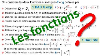 EXERCICE sur LES FONCTIONS niveau 1 bac SM et Sexp [upl. by Zephan]