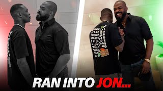 Israel Adesanya and Jon Jones FACE OFF amp SPAR on Las Vegas Casino Floor [upl. by Eelrac]