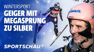 SkiflugWM Geiger und Co fliegen in Vikersund zu Silber  Sportschau [upl. by Godspeed]