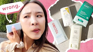 How to actually Apply SPF Sunscreen Stick  reapply over makeup [upl. by Nulubez]