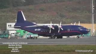 Meridian Airlines Antonov AN12 taxiing amp Take Off at Luxembourg Airport HD [upl. by Nowed281]