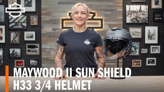 HarleyDavidson Maywood II Sun Shield H33 34 Motorcycle Helmet Overview [upl. by Manny705]