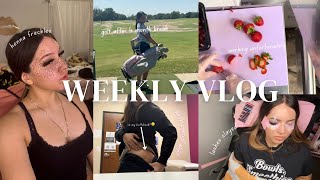 my whole week in 19 minutes lol  golfing  trying henna freckles  depo shot [upl. by Daahsar883]