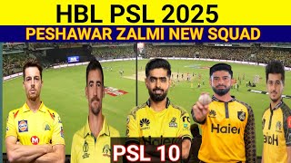 Peshawar Zalmi New And Best Squad For PSL 10 Peshawar Zalmi Squad PSL 2025PSL 2025 [upl. by Preuss130]