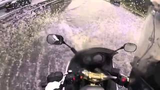 Motorcycle Aquaplaning In High Speed [upl. by Norri217]