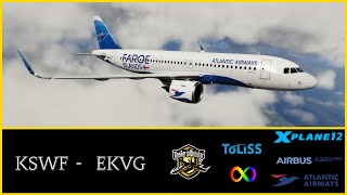 XPlane 12  Toliss A320NEO  full flight  Atlantic Airways  New York Stewart to Vagar [upl. by Miza521]