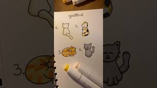 Disegniamo 4 gatti 🐱 disegno tutorial gatti gattini cats cat markers drawing art bebilu [upl. by Neladgam]