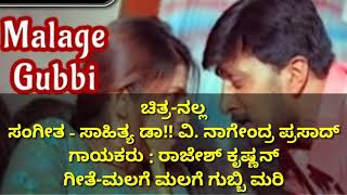 Malage Malage Gubbi Mari Karaoke With lyric [upl. by Rehpotsirk]