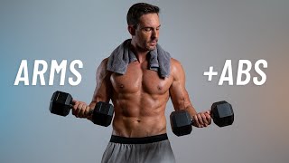 20 Minute Arms amp Abs Workout With Dumbbells  Upper Body Strength Training  No Repeats [upl. by Norvan]