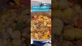 Ackee and saltfish w ground provisions 11824 [upl. by Ellenahc381]