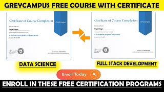 Greycampus Certification Programs  DataScience  FullStack Development Free Course with Certificate [upl. by Adon545]