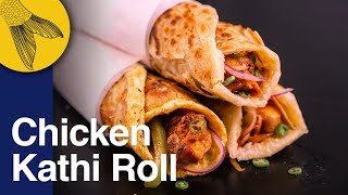 Chicken Roll Recipe—Calcutta Kathi Roll with Kabab Filling amp Paratha—Durga Pujo Special—ASMR Cooking [upl. by Ahsiret]