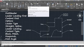 AutoCAD Arrow with Text  AutoCAD Leader Command Tutorial Complete  Curved Multileader Arrow Size [upl. by Onstad449]