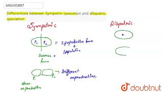 Differentiate between Sympatric speciation and allopatric speciation  CLASS 10  EVOLUTION  BI [upl. by Lounge]