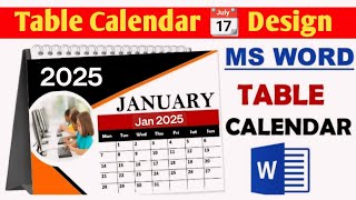 Table Calendar Design in MS Word DIY [upl. by Atirac]