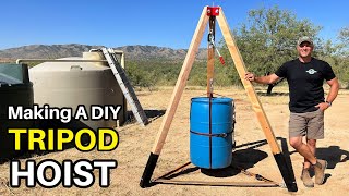 DIY Tripod Hoist  For Lifting Rocks and other Heavy Things [upl. by Dorsey758]