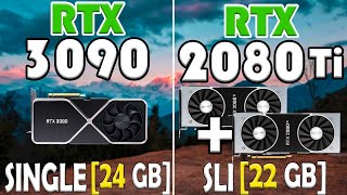 RTX 3090 24GB Single vs RTX 2080 Ti SLI 11GB X 2  I9 11900K  TEST IN 10 GAMES [upl. by Robi]