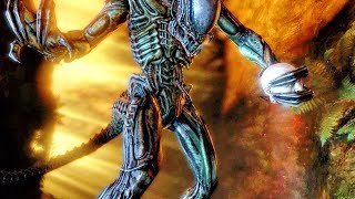 Predalien Vs Colonial Marine Fight Scene  Aliens Vs Predator Game [upl. by Pentheam]