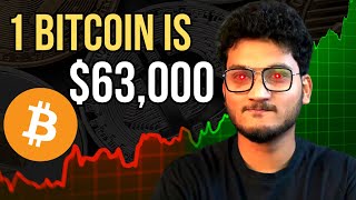 LIVE BITCOIN HITS 63000  Crypto Coins PUMPING [upl. by Oicatsana]