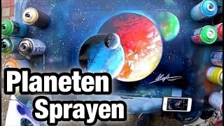 Planeten selber sprayen  Spray Paint Art  DIY  Kreativ Hacks [upl. by Stover]