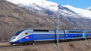 Compilation Le défilé des TGV Trains SNCF dans la neige Rare TRAIN amp SNOW in the French alps [upl. by Rialcnis]