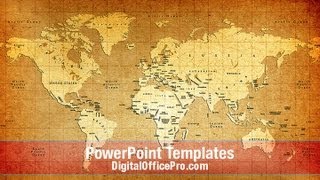 Old World Map PowerPoint Template Backgrounds  DigitalOfficePro 06009W [upl. by Byrn]