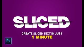 Sliced Text Effect in Photoshop  1 Minute Tutorial  Photoshop Tutorial [upl. by Llecrep753]