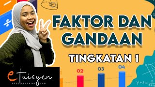 eTuisyen TINGKATAN 1 MATEMATIK  Bab 2  Faktor dan Gandaan [upl. by Lianne]